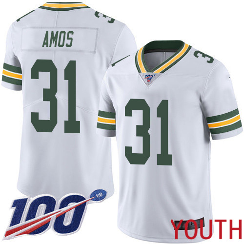 Green Bay Packers Limited White Youth #31 Amos Adrian Road Jersey Nike NFL 100th Season Vapor Untouchable->youth nfl jersey->Youth Jersey